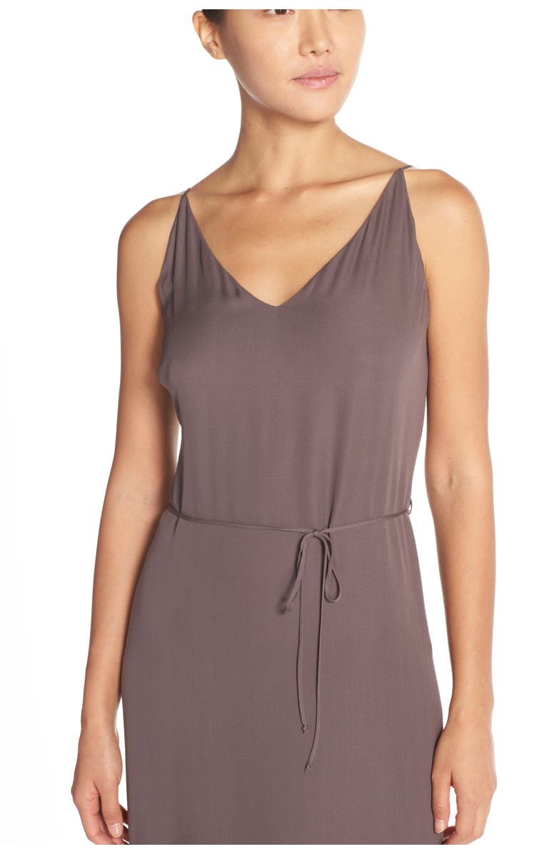 RBL MAIDS Rory Beca 'Harlow' Belted Silk Georgette Deep V-Back Gown, Alternate, color, 