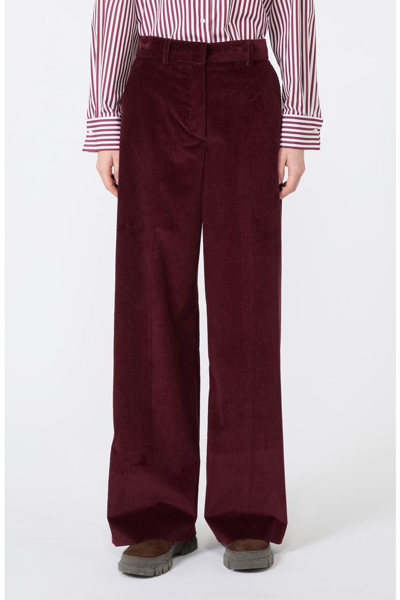 Tania Wide Leg Corduroy Pants, Main, color, BORDEAUX