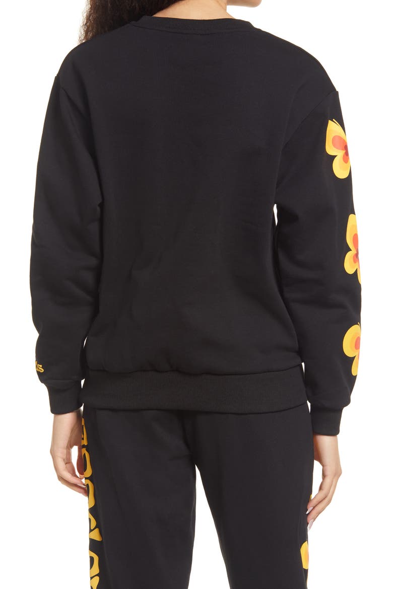 Good Energy Crewneck Fleece Sweatshirt, Alternate, color, BLACK