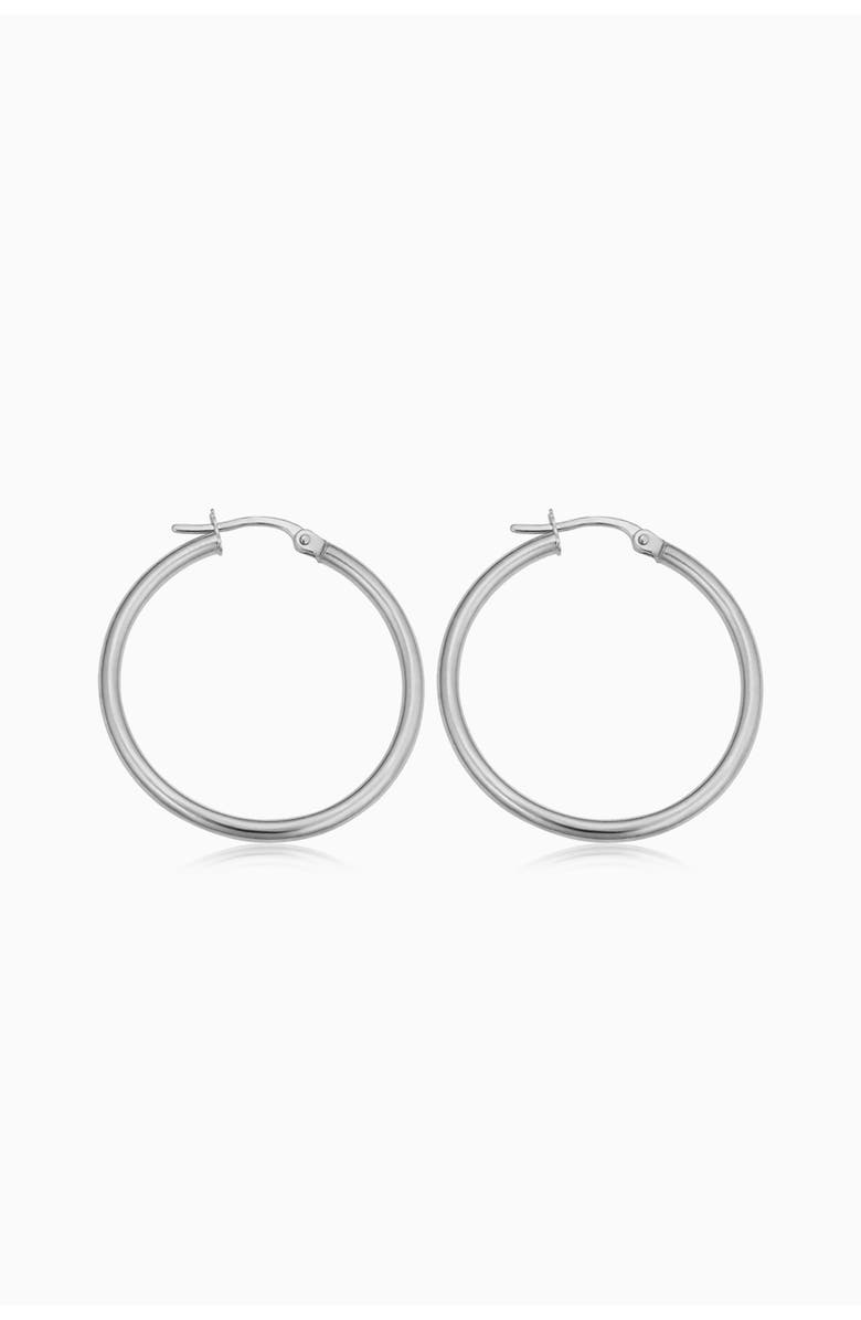Oradina 10K Gold Everything Hoop Earrings, Alternate, color, White Gold