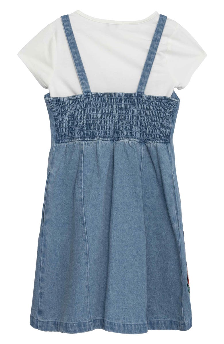 Speechless Kids' T-Shirt & Denim Dress Set, Alternate, color, Denim/ Ivory