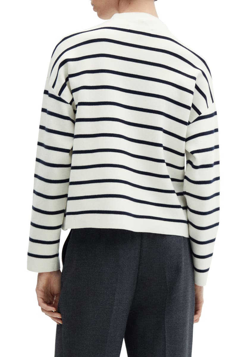 MANGO Stripe Mock Neck Sweater, Alternate, color, 