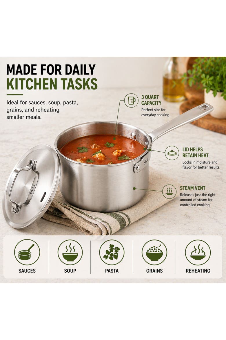 Maestro 5-Ply Stainless Steel Cookware Set, Alternate, color, 14-Piece Set