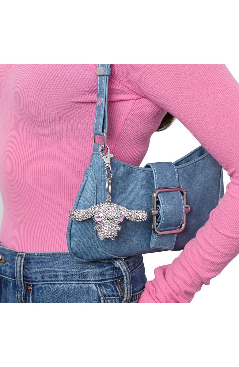 Hello Kitty Cinnamoroll Crystal-Embellished Keychain Travel Bag Charm, Alternate, color, Silver