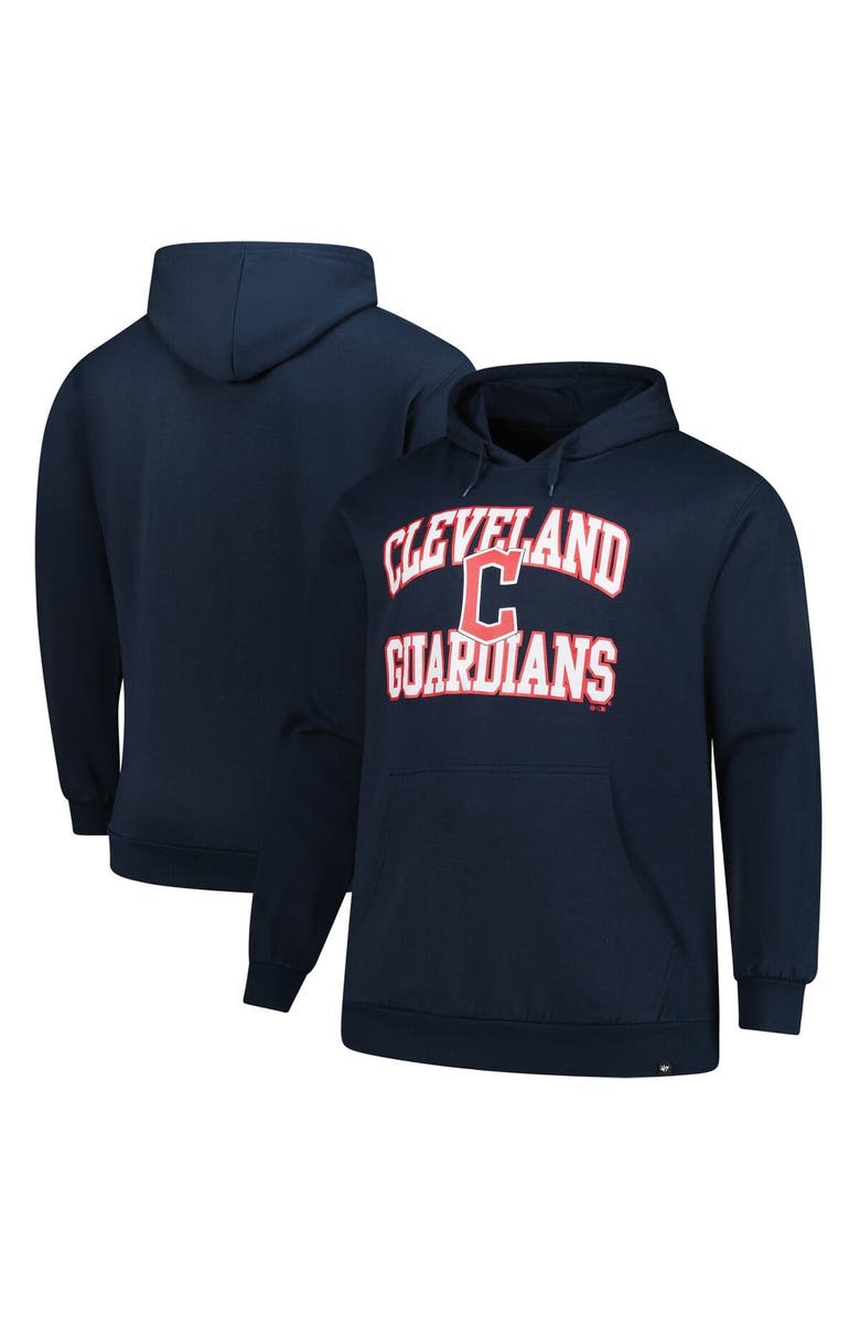 '47 Men's '47  Navy Cleveland Guardians Big & Tall Velocity Fleece Pullover Hoodie, Main, color, Navy