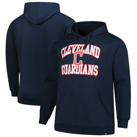 Men's '47  Navy Cleveland Guardians Big & Tall Velocity Fleece Pullover Hoodie