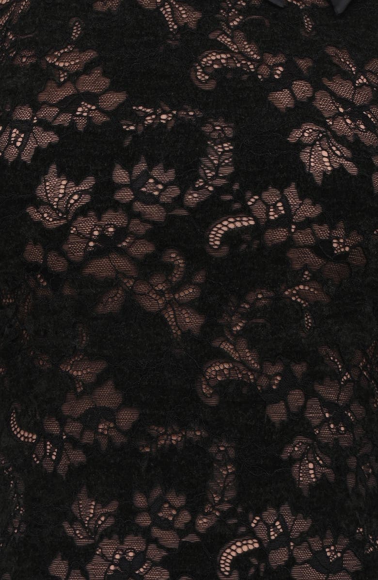 HOUSE OF CB Natalya Bow Halter Lace Top, Alternate, color, Black