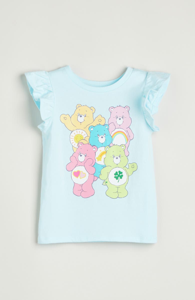 Tucker + Tate Kids' Ruffle Sleeve Cotton Graphic T-Shirt, Main, color, Blue Saltwater Care Bear