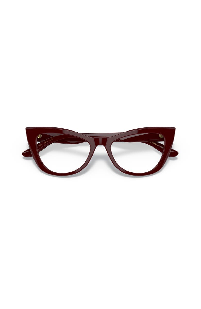 Dolce&Gabbana 54mm Cat Eye optical glasses, Alternate, color, Red