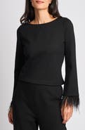 Halogen® Feather Cuff Boatneck Top