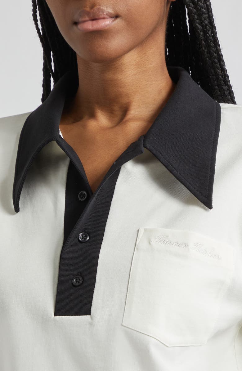 Tanner Fletcher Gender Inclusive Frank Contrast Collar Polo, Alternate, color, Ivory