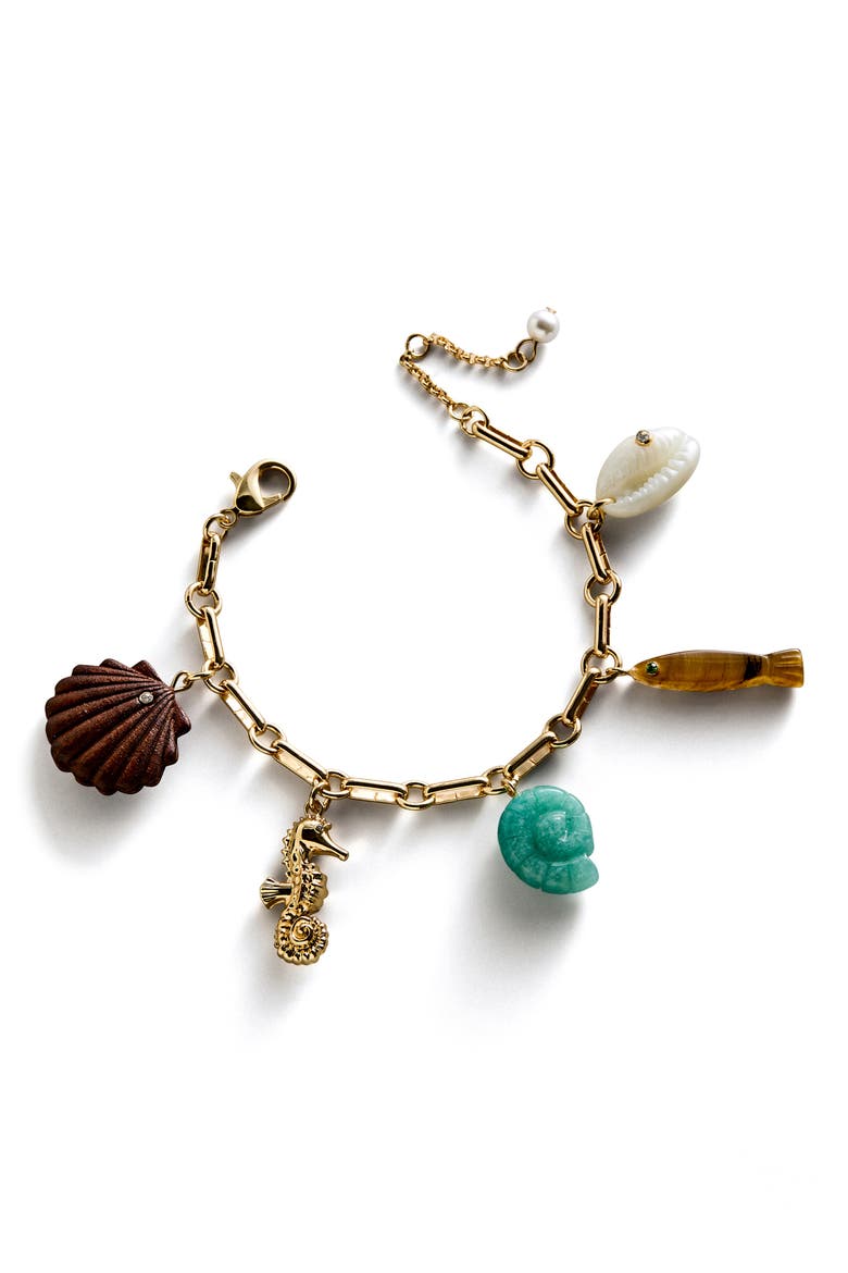 All At Sea Charm Bracelet, Main, color, GOLD MULTI