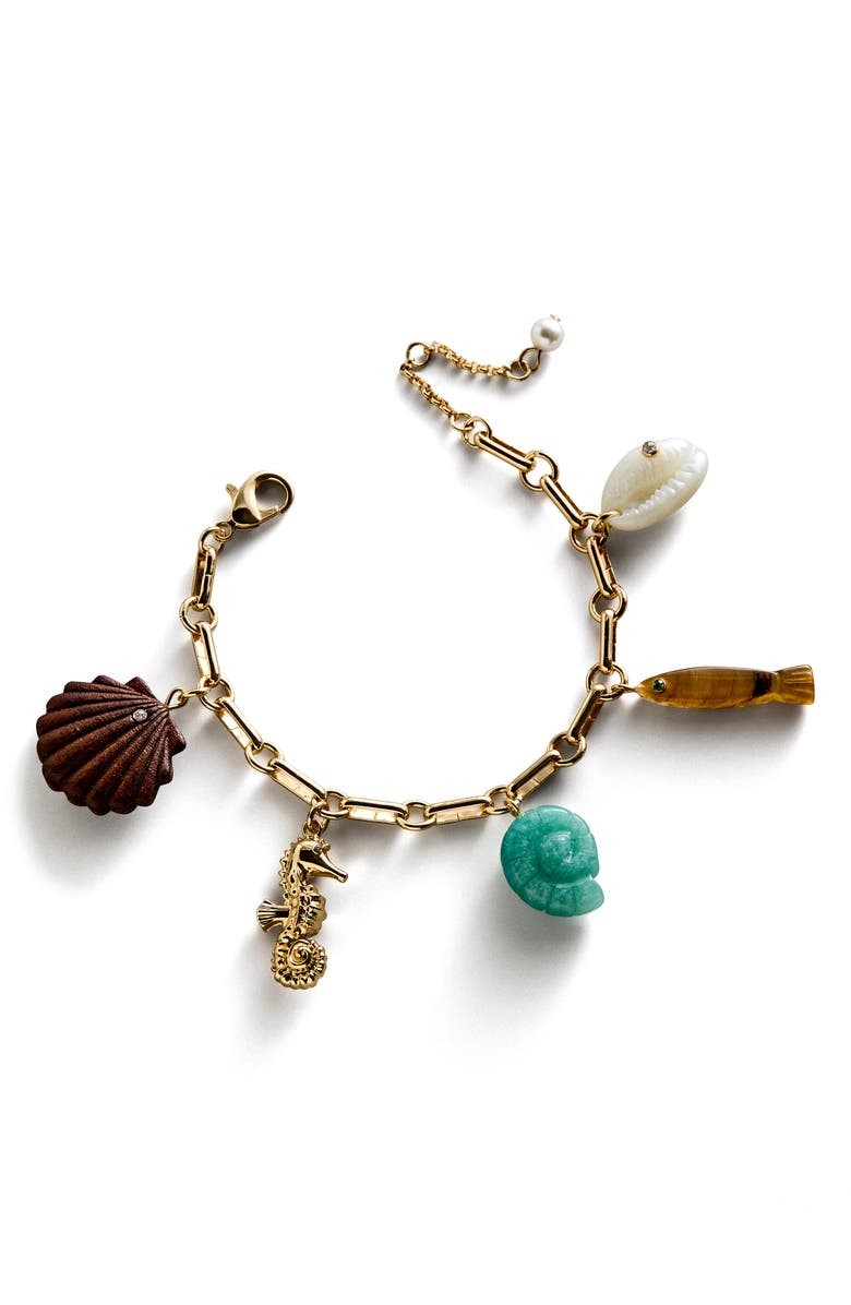 BaubleBar All At Sea Charm Bracelet, Main, color, Gold Multi