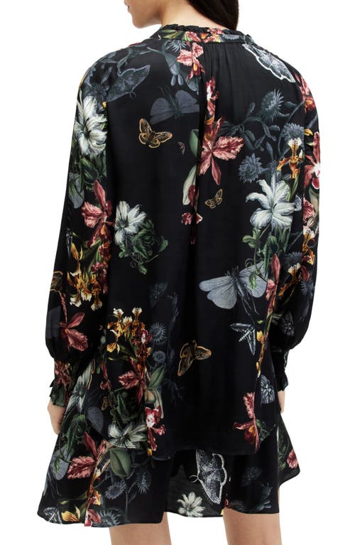 ALLSAINTS ALLSAINTS MARA SANIBEL FLORAL PRINT TIE NECK TOP