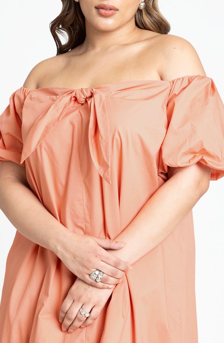 ELOQUII Off the Shoulder High-Low Maxi Dress, Alternate, color, 