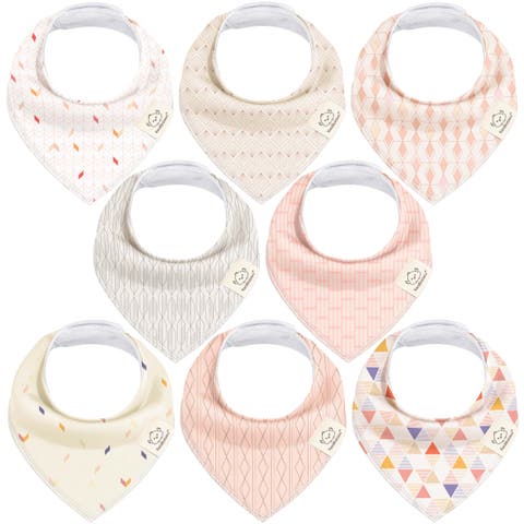 8-Pack Organic Bandana Bibs (Girl)