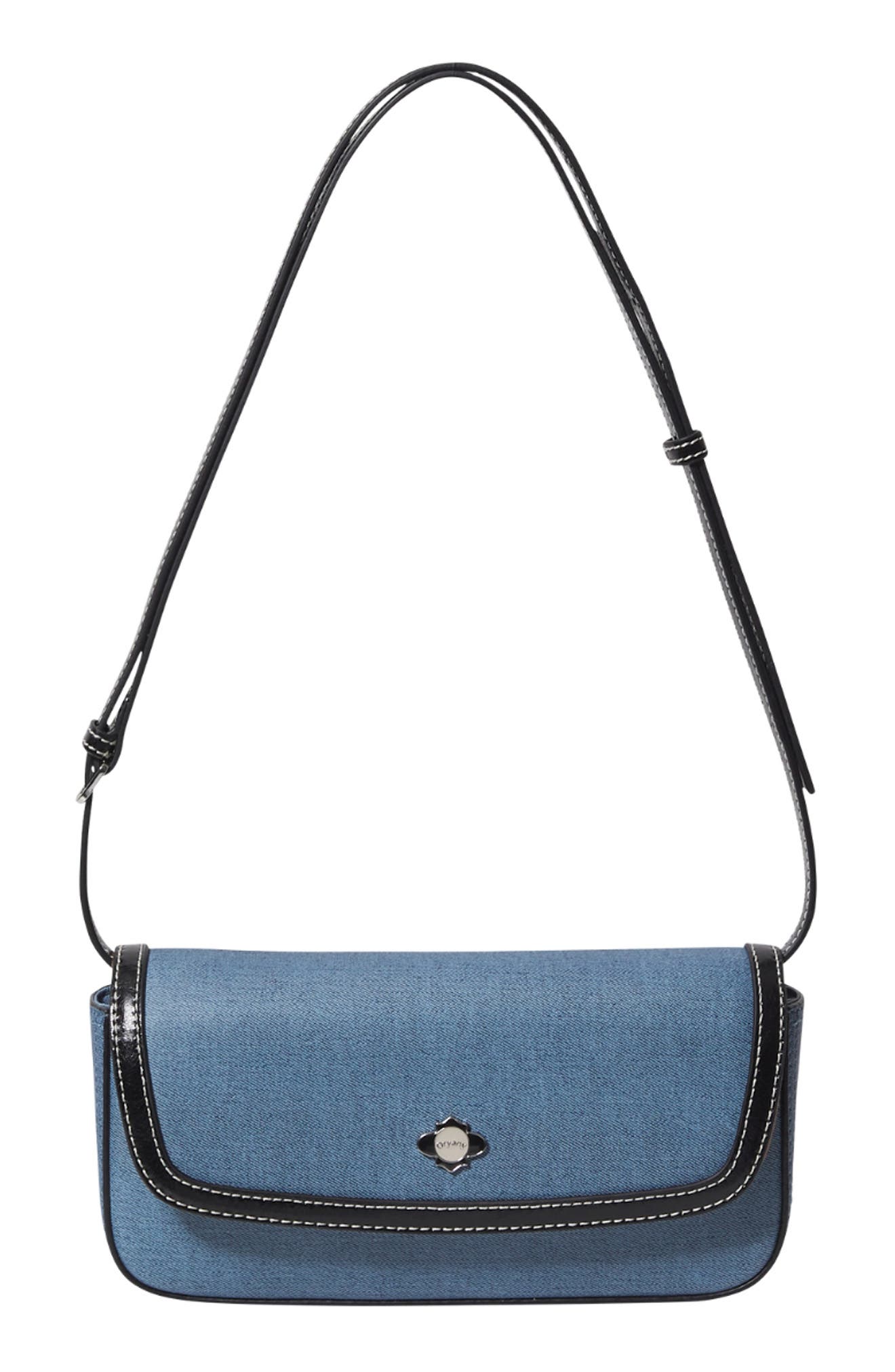 Oryany Moroccan Denim Print Leather Crossbody Phone Wallet