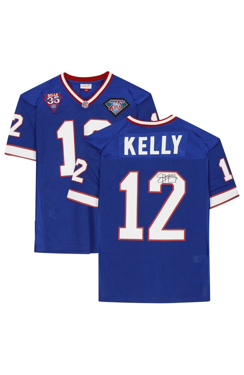 FANATICS AUTHENTIC Jim Kelly Buffalo Bills Autographed Blue Mitchell & Ness 1994 Authentic Jersey, Main, color,