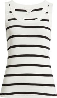 Caslon® Scoop Neck Rib Cotton Tank