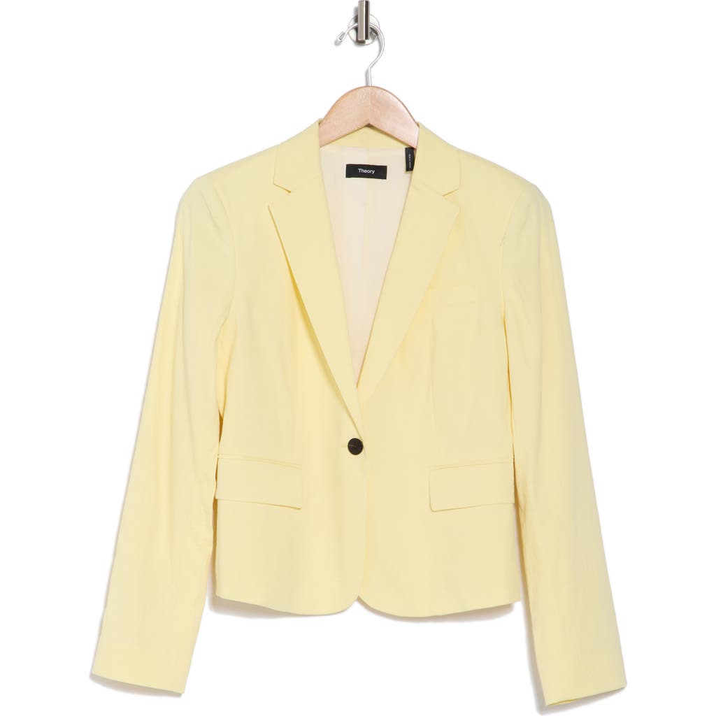 THEORY THEORY SHRUNKEN STRETCH LINEN BLEND BLAZER