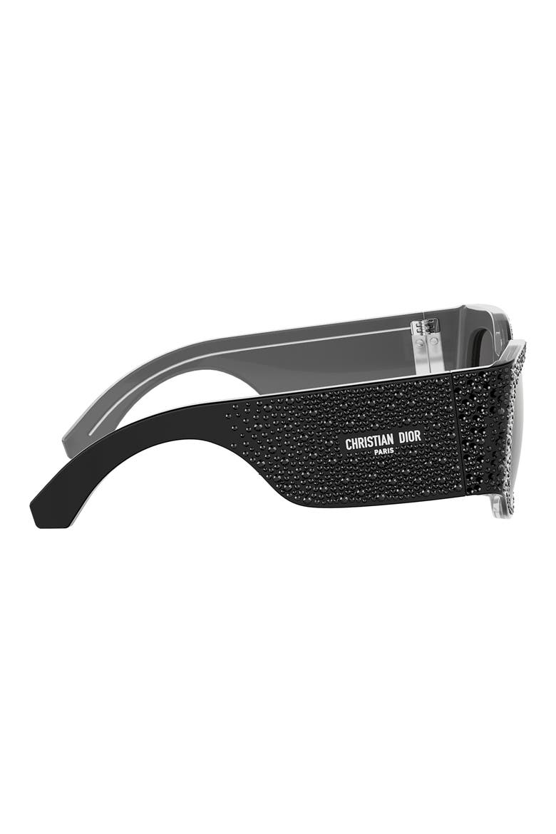 'DiorNuit S1I 54mm Square Sunglasses, Alternate, color, BLACK/ OTHER / SMOKE MIRROR