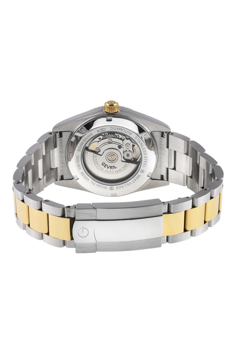 West Village Automatic Two-Tone Bracelet Watch, 40mm, Alternate, color, SILVER/ YELLOW GOLD