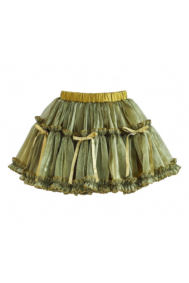 Gold Valora Ruffle Skirt Set, Alternate, color, Olive Green