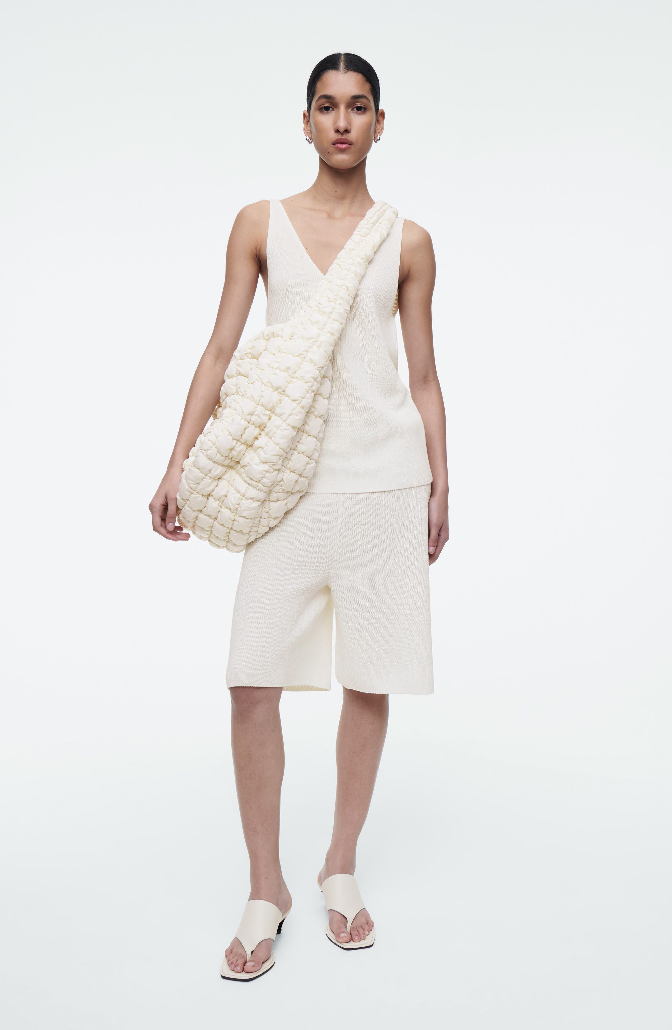 Oversize Quilted Crossbody Bag, Alternate, color, BEIGE DUSTY LIGHT