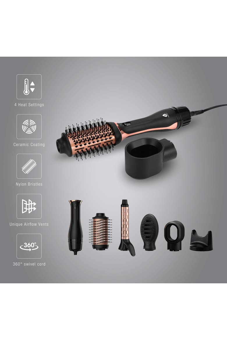 Hot Air Blower Brush Your All-in-One Hair Styling Solution, Alternate, color, Black