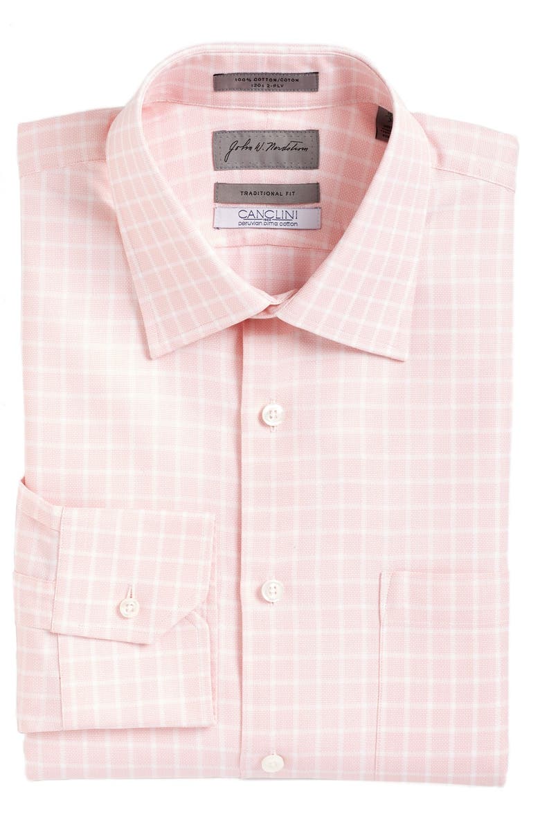 John W. Nordstrom<sup>®</sup> Traditional Fit Check Dress Shirt, Main, color, Pink Beauty