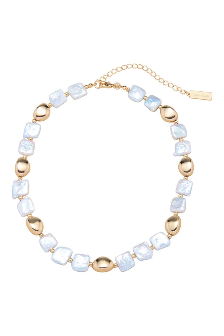 Freshwater Pearl Beaded Necklace, Main, color, WHITE