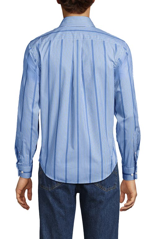 Lands' End Traditional Fit Long Sleeve Travel Kit Shirt In Blue