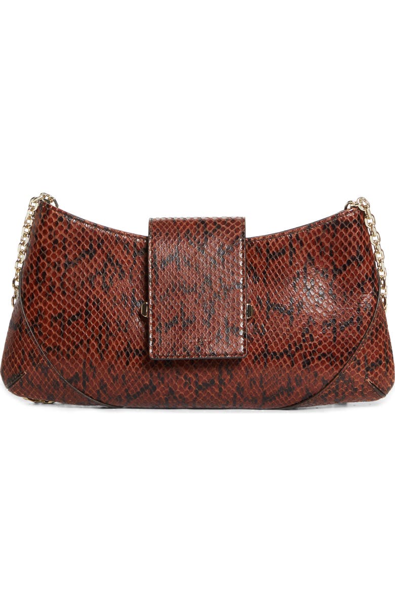 Jimmy Choo Bar Slim Snakeskin Embossed Leather Clutch, Main, color,