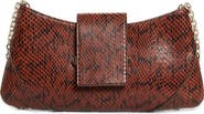 Jimmy Choo Bar Slim Snakeskin Embossed Leather Clutch
