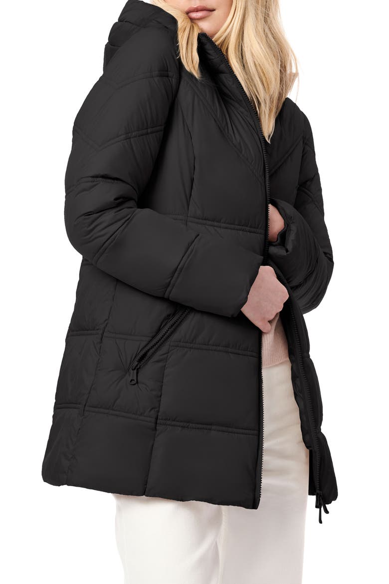 Hooded Puffer Jacket, Alternate, color, BLACK