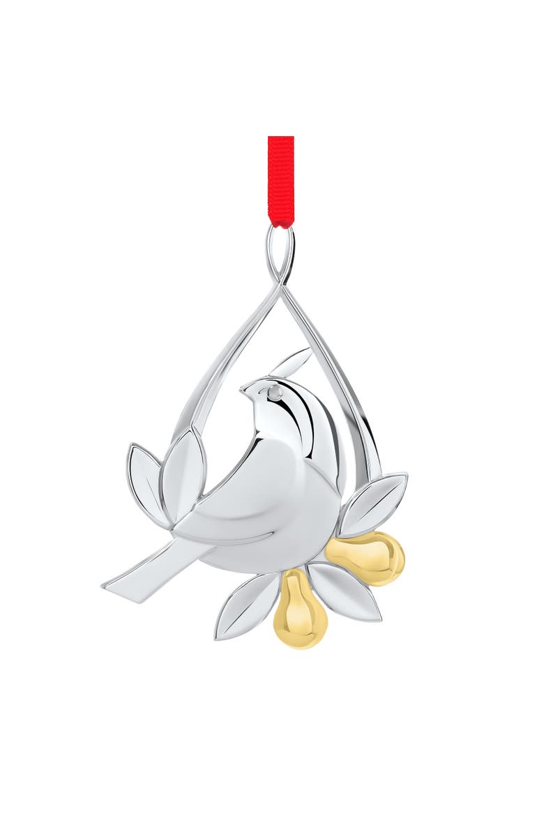 12 Days of Christmas Ornament, Partridge in a Pear Tree, Main, color, Silver