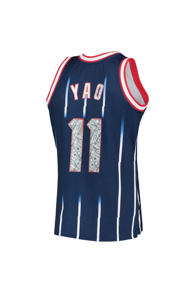Men's Mitchell & Ness Yao Ming Navy Houston Rockets 2002/03 Hardwood Classics NBA 75th Anniversary Diamond Swingman Jersey, Alternate, color, Navy