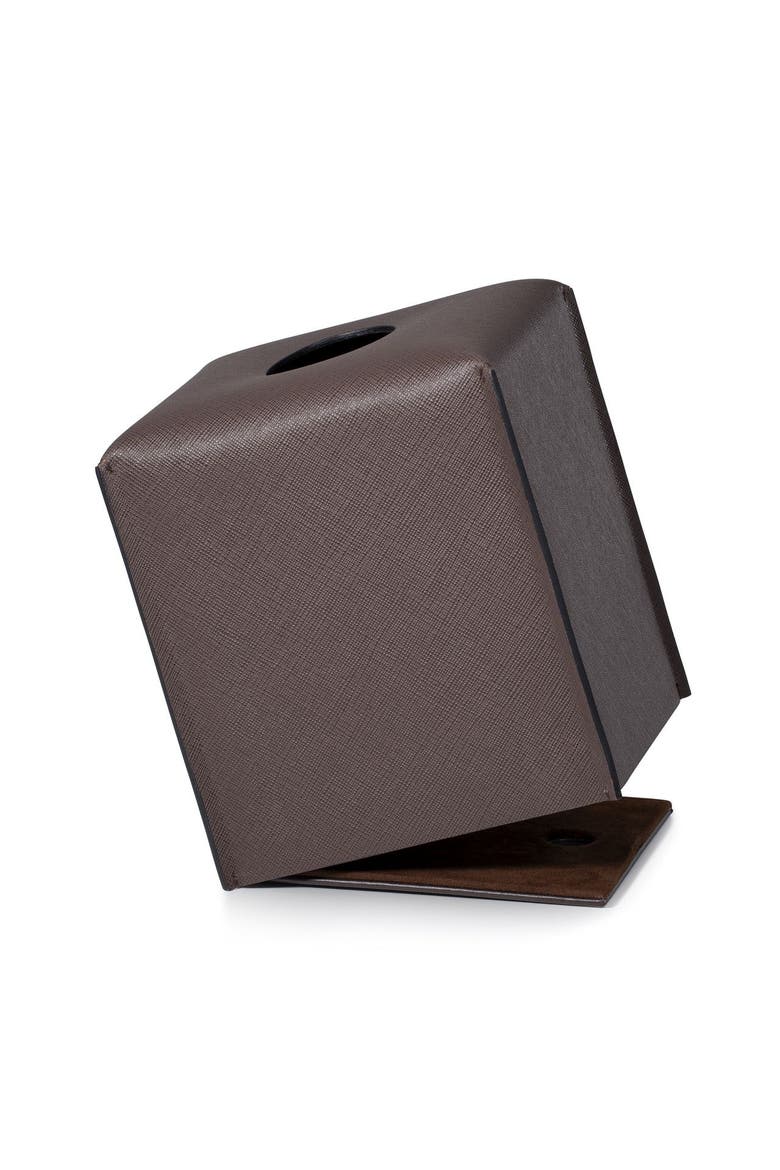 Piega Saffiano Brown Tissue Cover, Alternate, color, BROWN