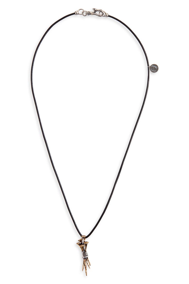 Wrapped Nails Pendant Necklace, Main, color, METALLIC GOLD