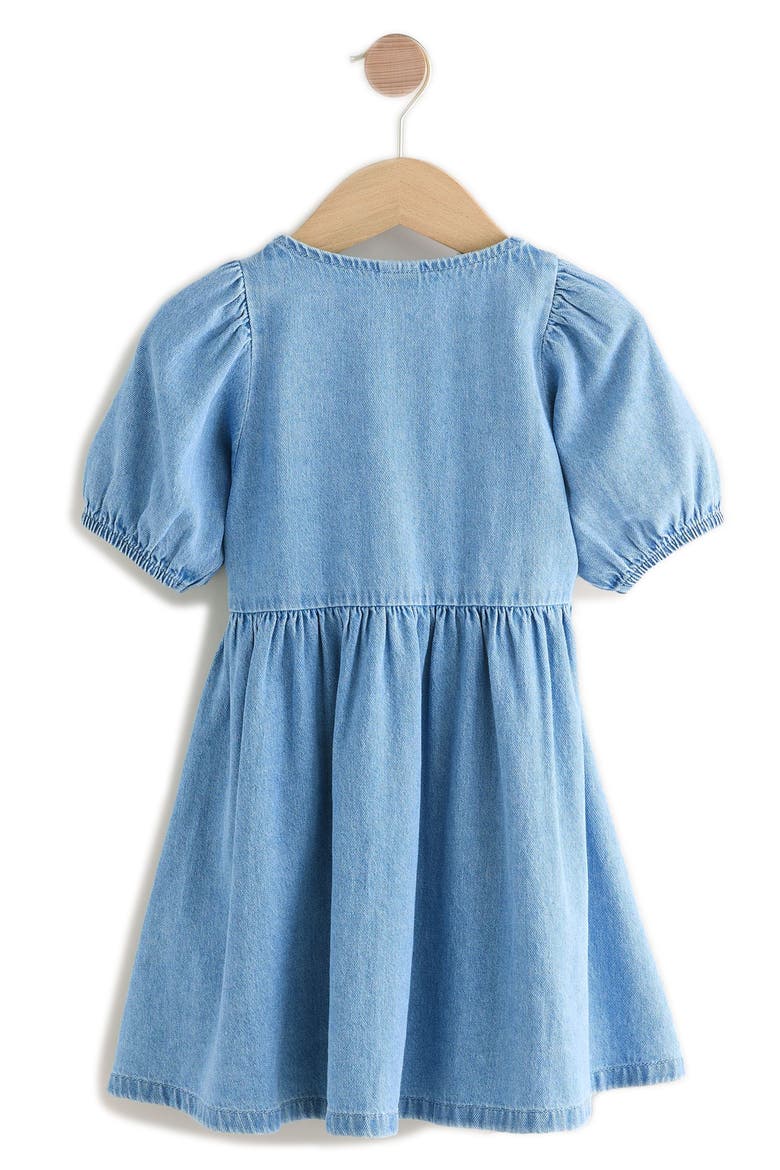 Kids' Square Neck Denim Dress, Alternate, color, BLUE