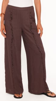 Petal & Pup Samiya Frill High Waist Wide Leg Cotton & Linen Pants