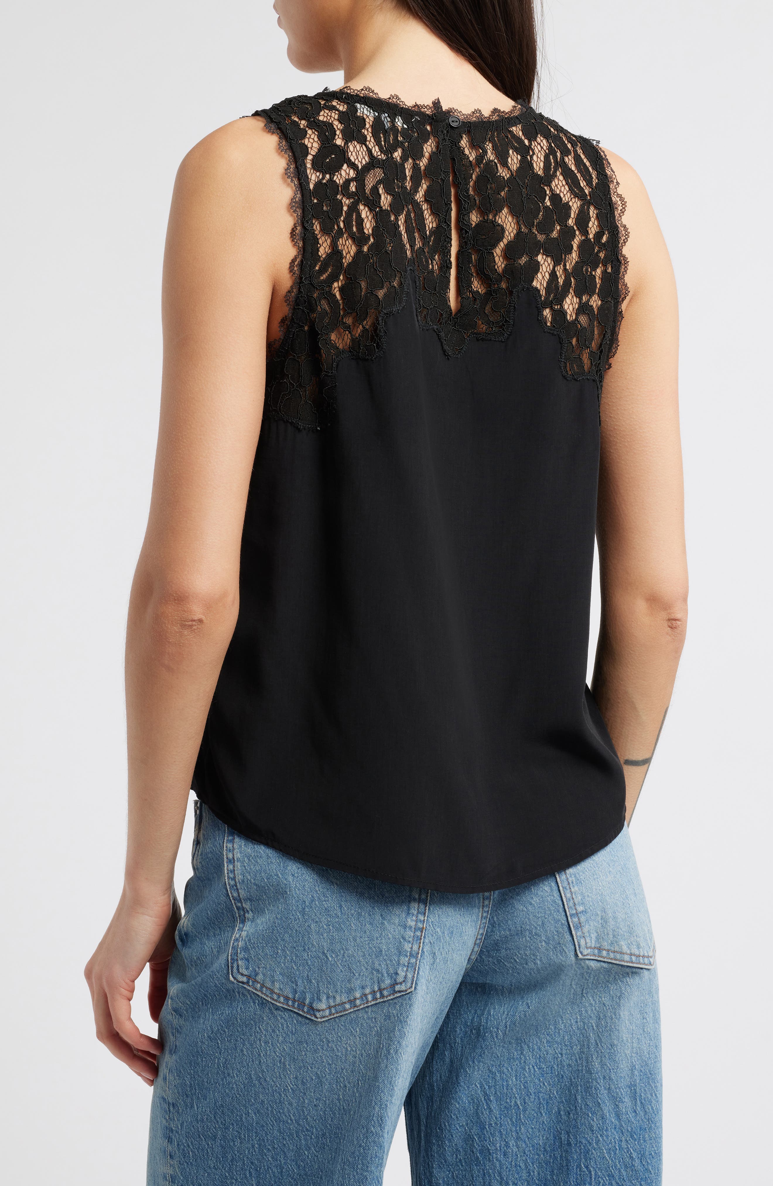 Lace Yoke Sleeveless Top - image 2