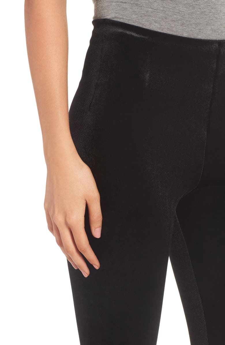 Commando Perfect Control Top Velvet Leggings, Alternate, color, Black