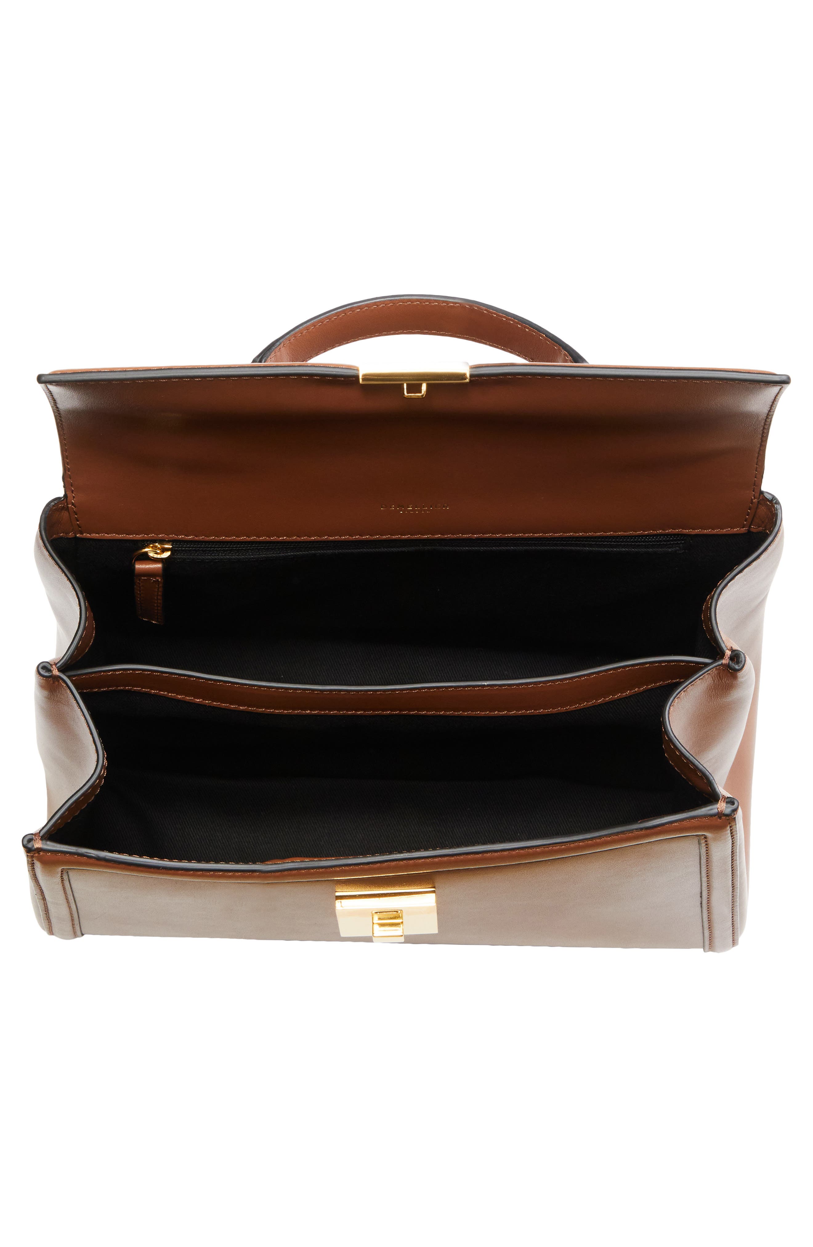 DeMellier Medium Paris Leather Top Handle Bag, Alternate, color, Tan W/ Be F02