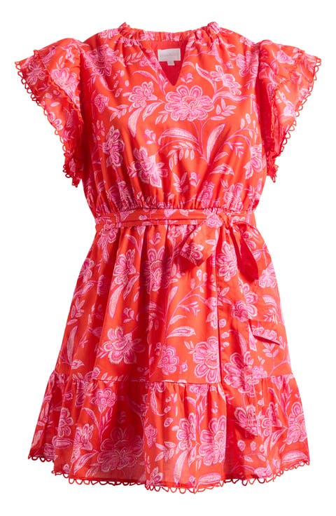Aria Floral Print Ruffle Minidress
