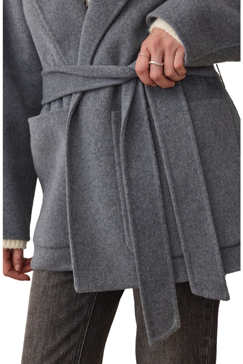 Colette Belted Wool Blend Jacket, Alternate, color, MEDIUM GREY HEATHER