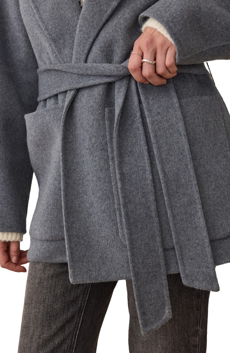 Marine Layer Colette Belted Wool Blend Jacket, Alternate, color, Medium Grey Heather