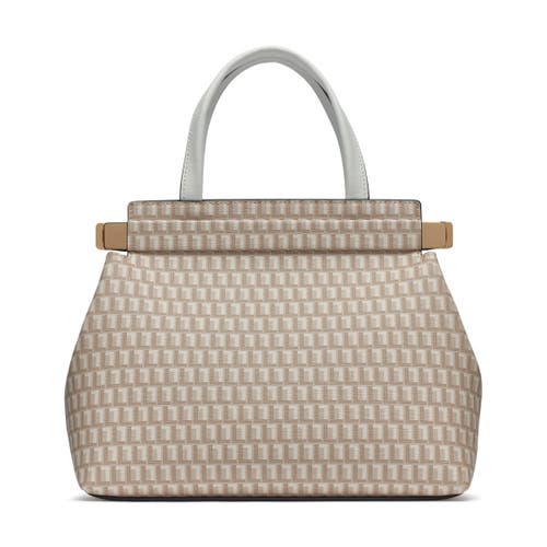 Karl Lagerfeld Paris Jacqueline Satchel In Vanilla Khaki/winter White