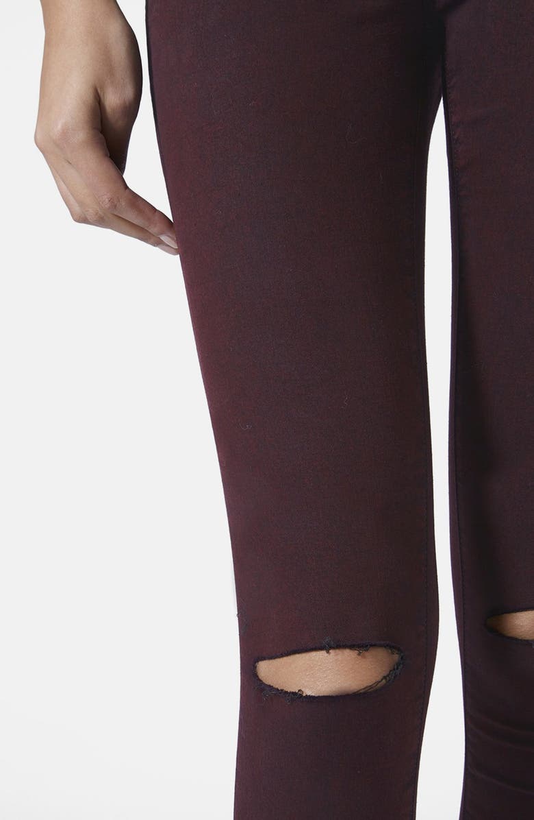 Topshop Moto Destructed Ultra Skinny Jeans, Alternate, color, 