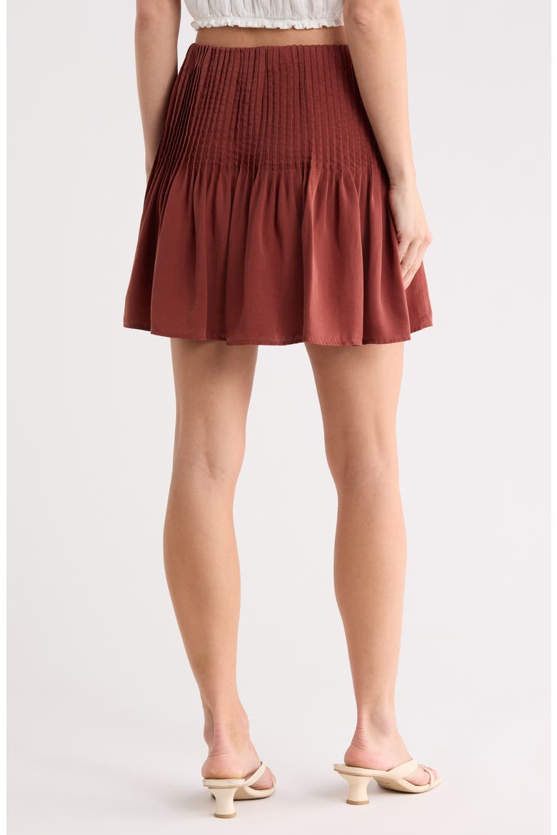 Pintuck Miniskirt, Alternate, color, HARVEST RED